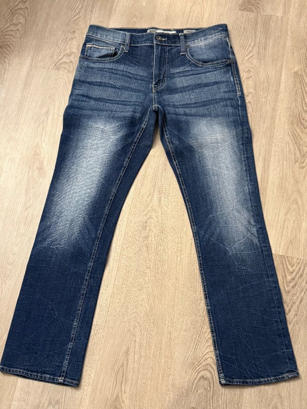 BKE Denim Jake Mens 33R Blue Jeans Straight Leg Y2K Western Cowboycore 4497